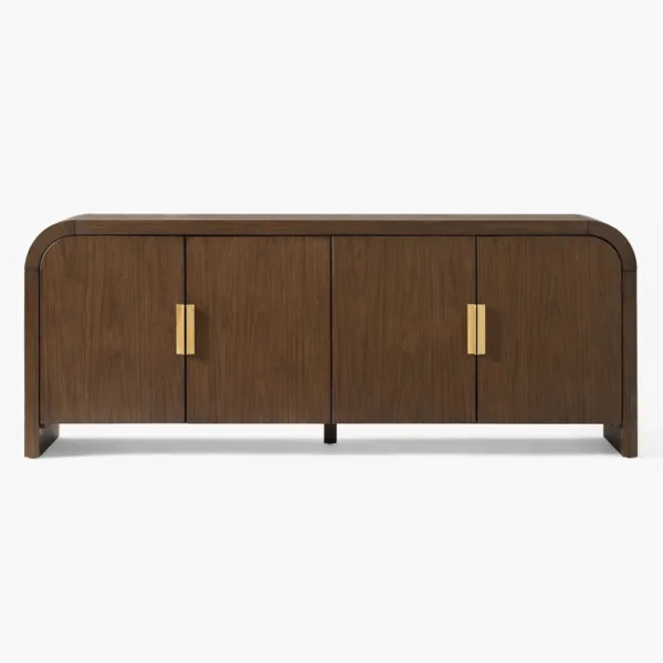 INTERIORZE Arc Edge Teak Wood Media Console