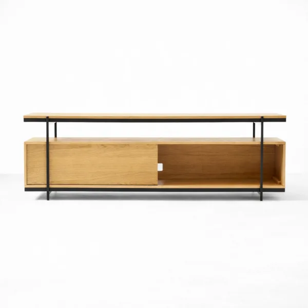 Bridge Shelf ash wood media console by INTERIORZE