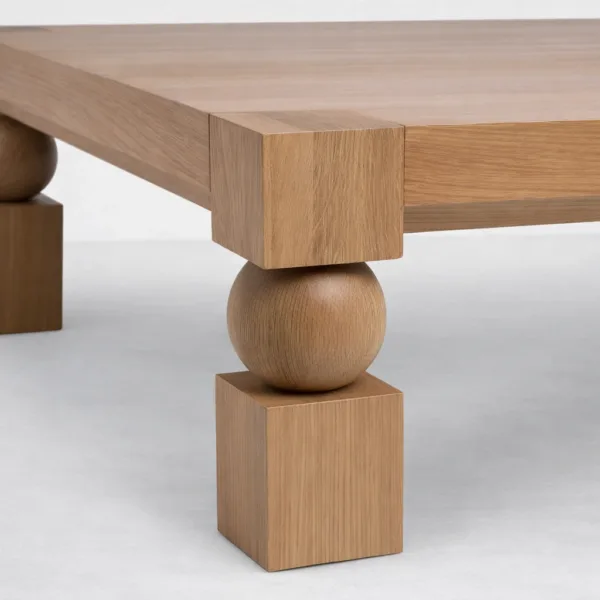 INTERIORZE ashwood block leg centre table for modern living room