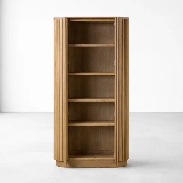 INTERIORZE Halo Fluted Ash Wood Wardrobe