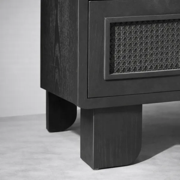 Black Arched Wood Showcase Cabinet