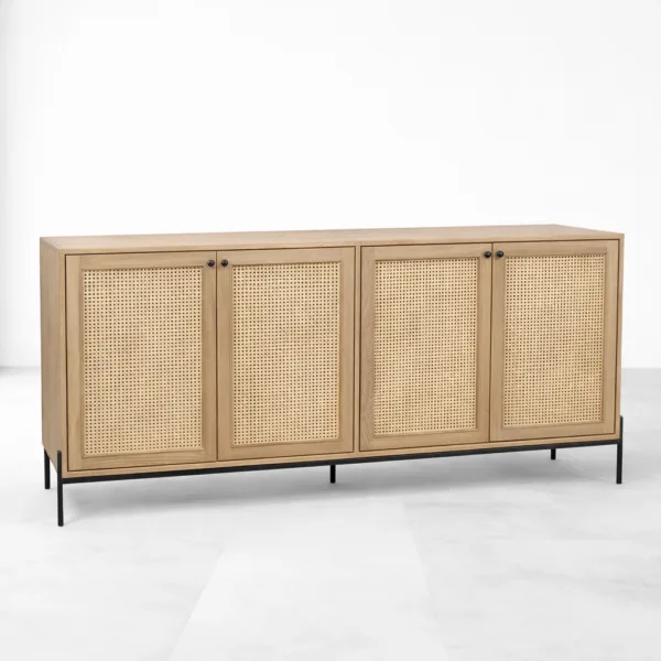 Cane Frame Ash Wood Sideboard by INTERIORZE