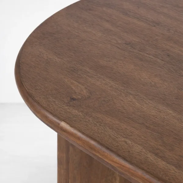 INTERIORZE Rovena oval teakwood centre table with dual pedestal base