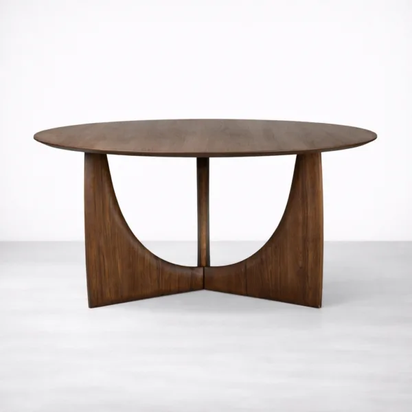 INTERIORZE Arco Halo round dining table with sculptural curved base