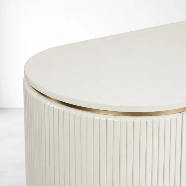 Celeste Fluted Deco Paint Sideboard rounded top and fluted corner detail