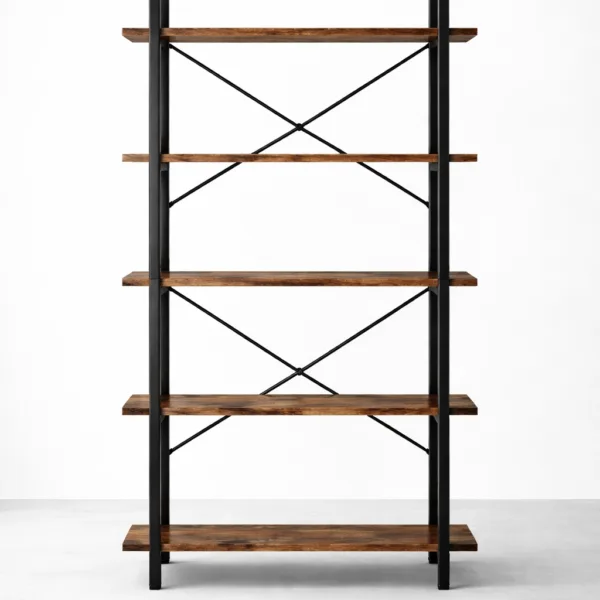 Industrial Teak Wood Showcase Cabinet