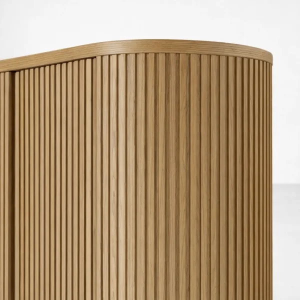 INTERIORZE Halo Fluted Ash Wood Wardrobe