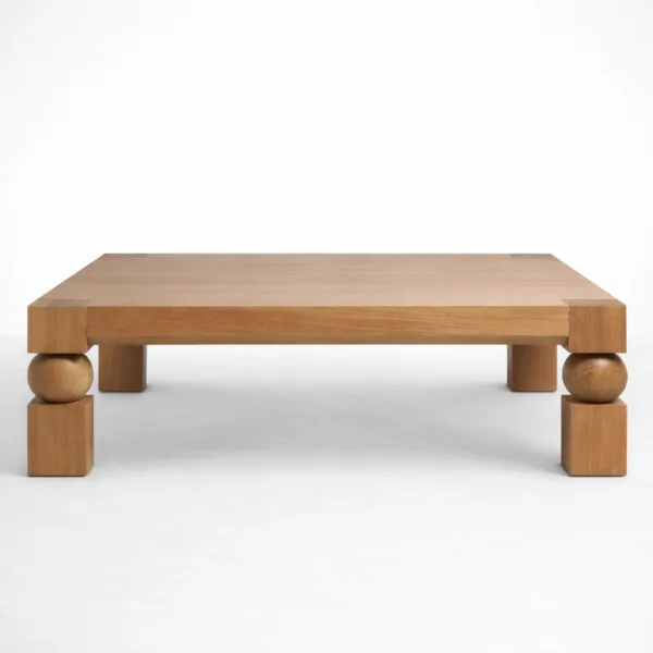 INTERIORZE ashwood block leg centre table for modern living room