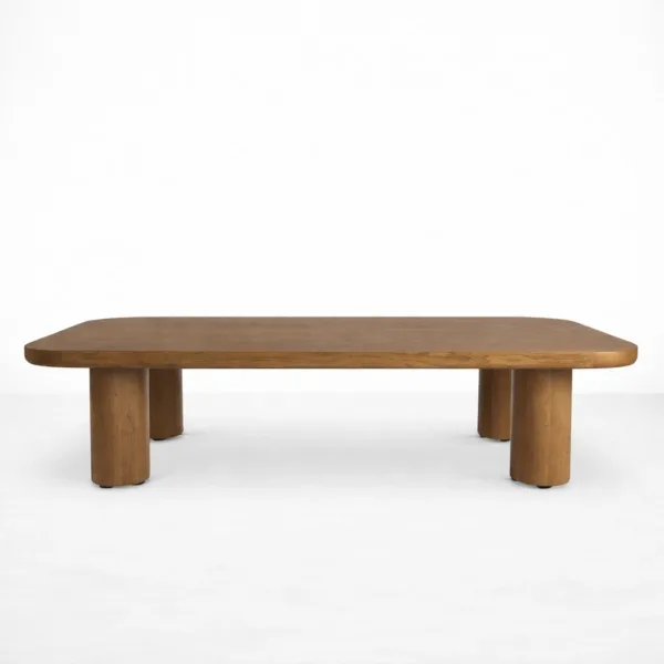 INTERIORZE teakwood rounded rectangle centre table for modern living room