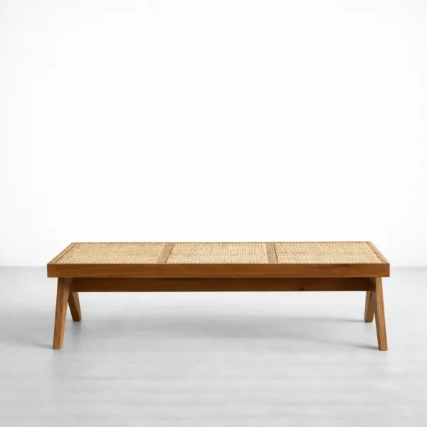 INTERIORZE Elio Woven Teak Wood Bench