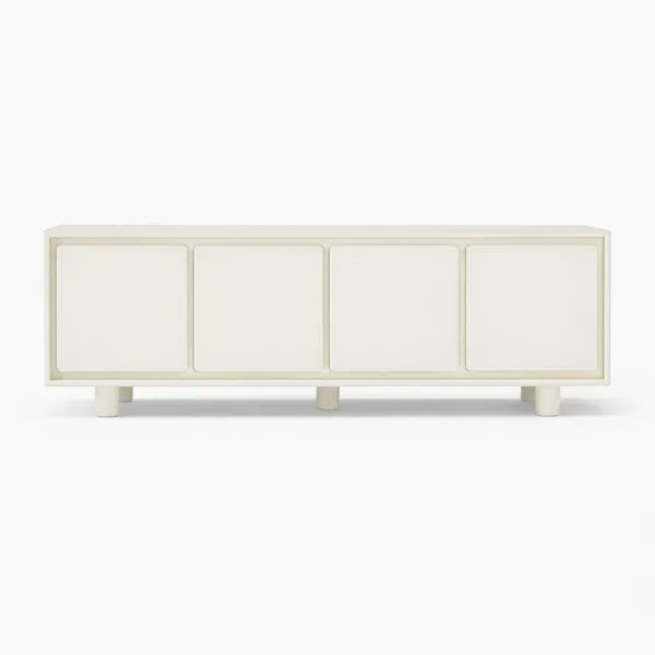 Ivory Block teak wood media console by INTERIORZE