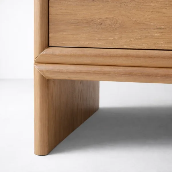 Panel Leg Ash Wood 6 Drawer Dresser