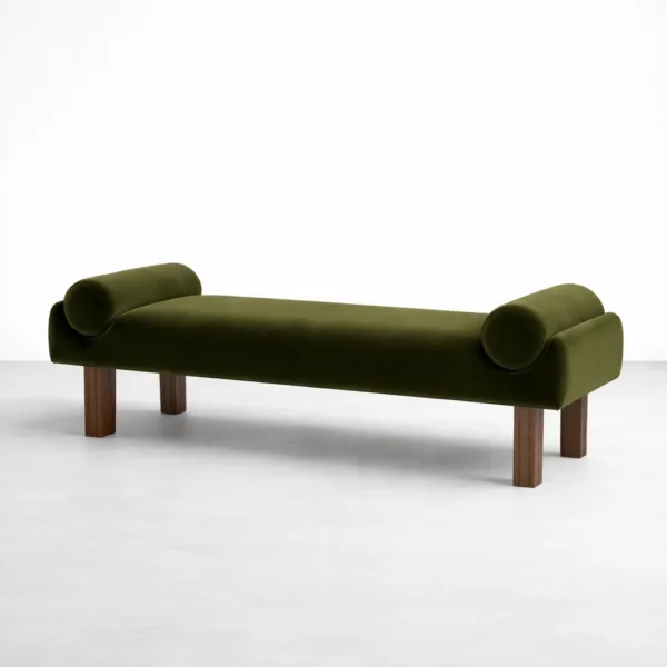 INTERIORZE Olive Bolster Teak Wood Bench