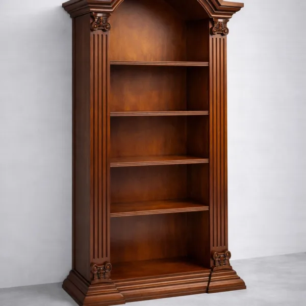 Classical Arched Teak Wood Showcase Cabinet