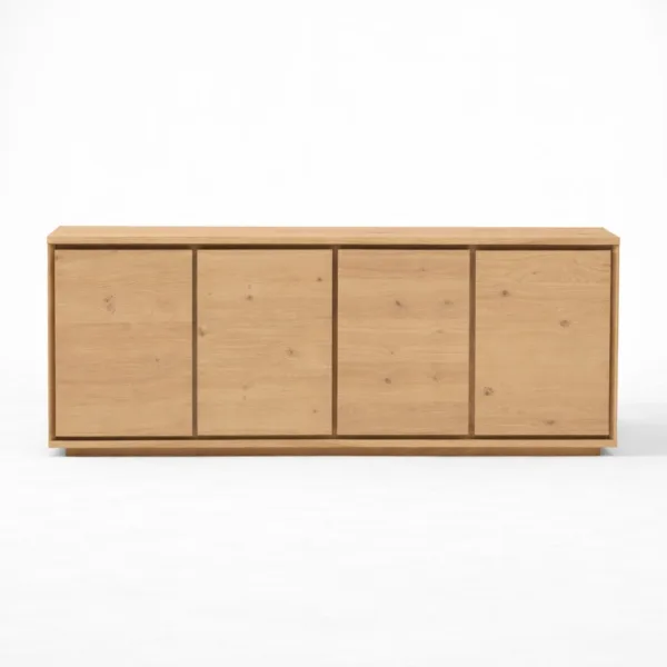 Panel Line ash wood media console by INTERIORZE