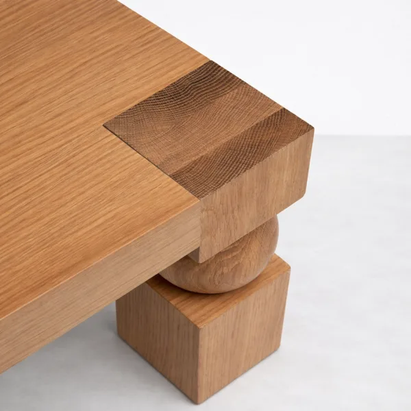 INTERIORZE ashwood block leg centre table for modern living room