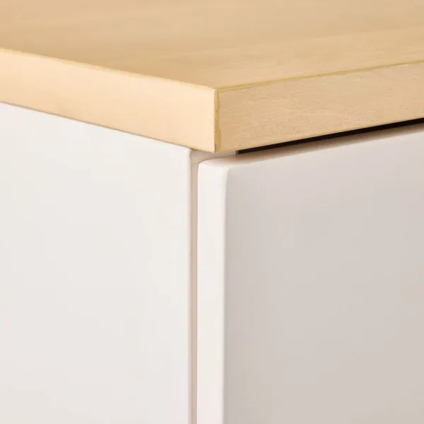 INTERIORZE Elara Cream Wood Wardrobe Cabinet